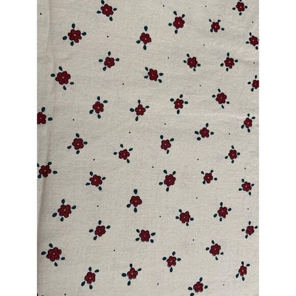 Vintage Beaver Creek Collections Cotton Floral Fabric 16" x 44" Wide With Red Fl - Picture 3 of 7